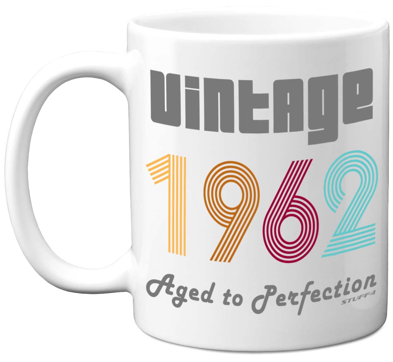 Stuff4 60th Birthday Gifts for Men Women in 2022-1962 Vintage Coffee Mug, 11oz Ceramic Dishwasher Safe Premium Mugs, Best Friend for Birthday Christmas, Funny 60th Gifts Him Her