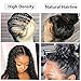 Water Wave Human Hair Lace Front Wigs for Black Women 150% Density Brazilian Water Wave Lace Front Wig with Baby Hair Pre Plucked Bleached Knots Deep Curly Lace Front Human Hair Wigs 16 Inch
