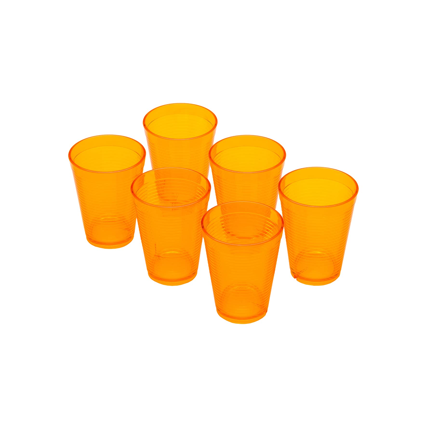 Omada Design 6 Water Glasses 270 ml, Stackable, Shatterproof, Reusable, Plastic for Outdoor Use, Samba Line
