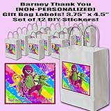 Barney Purple Dinosaur Party Favors Supplies Decorations Gift Bag Label STICKERS ONLY 3.75