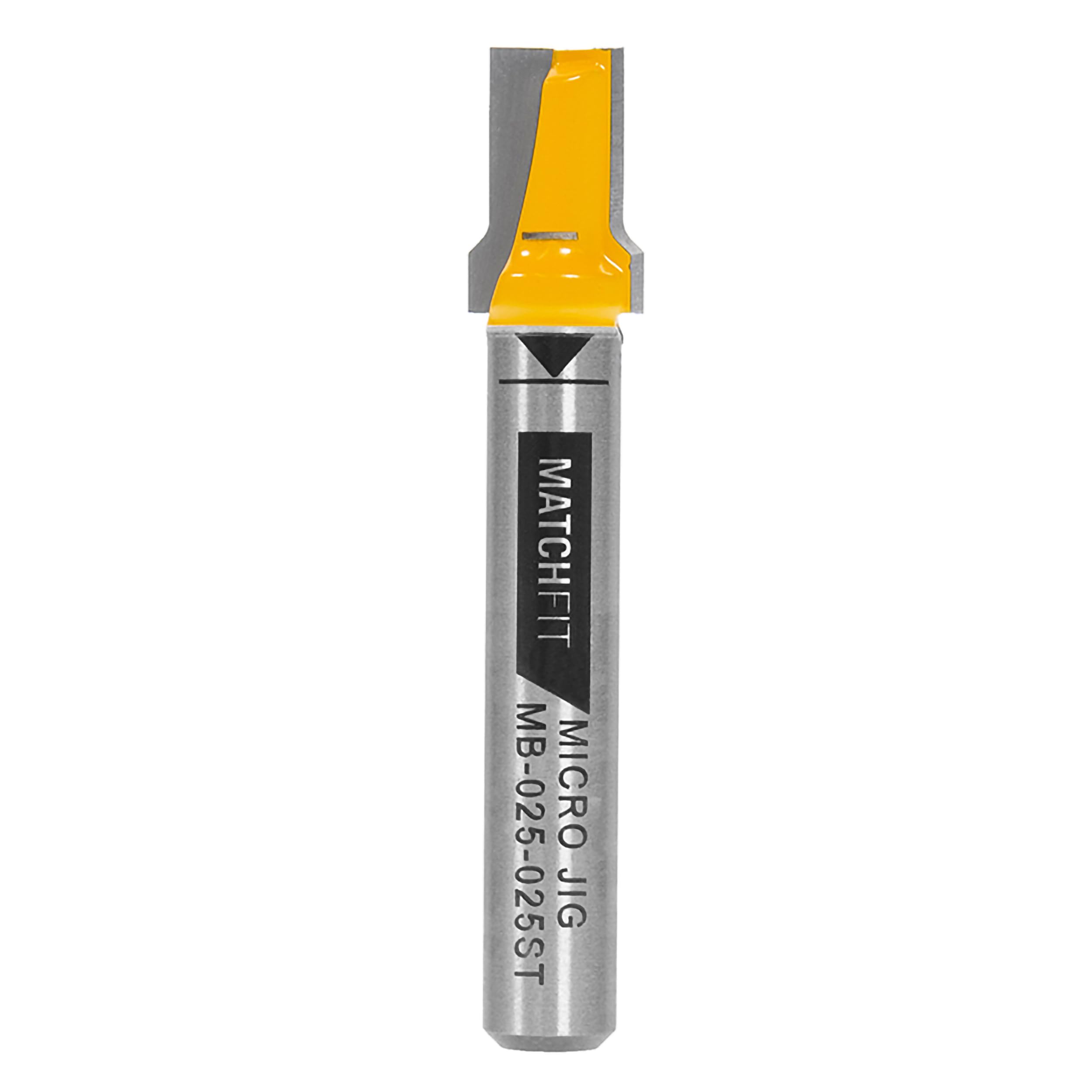 MICROJIG Matchfit MB-025-025ST Relief 1/4" Shank 1/4" Straight Router Bit