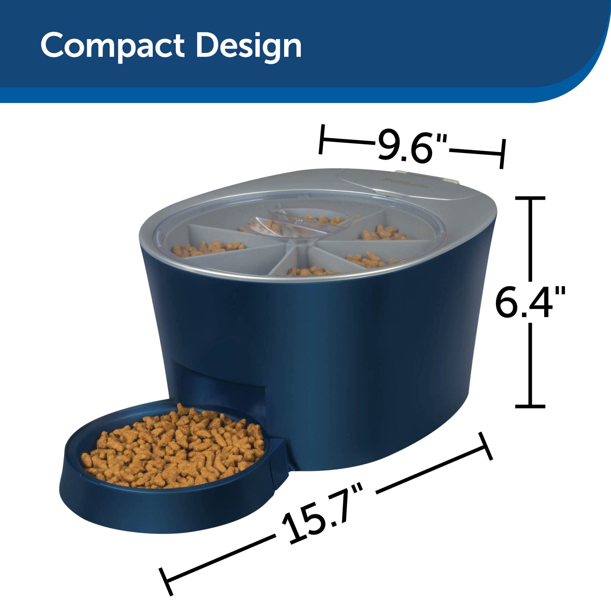 PetSafe 6 Meal Automatic Cat Feeder - Programmable Pet Food Dispenser for Cats and Small Dogs - Dry Kibble or Semi-Moist Pet Food, Slow Feed Portion Control, Tamper-Resistant