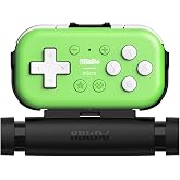 8Bitdo Micro Bluetooth Gamepad Mini Controller with Mobile Clip - Green | Pocket-sized, Supports Keyboard Mode, for Switch, Android
