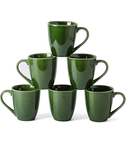 Amazon.com | Ceramic Mugs 12oz,Large Ceramic Coffee Cups for Men, Women,  Dad, Mom, Modern Coffee Mugs With Handle For Tea,Latte,Cappuccino,Cocoa. ( green 4pack): Coffee Cups & Mugs