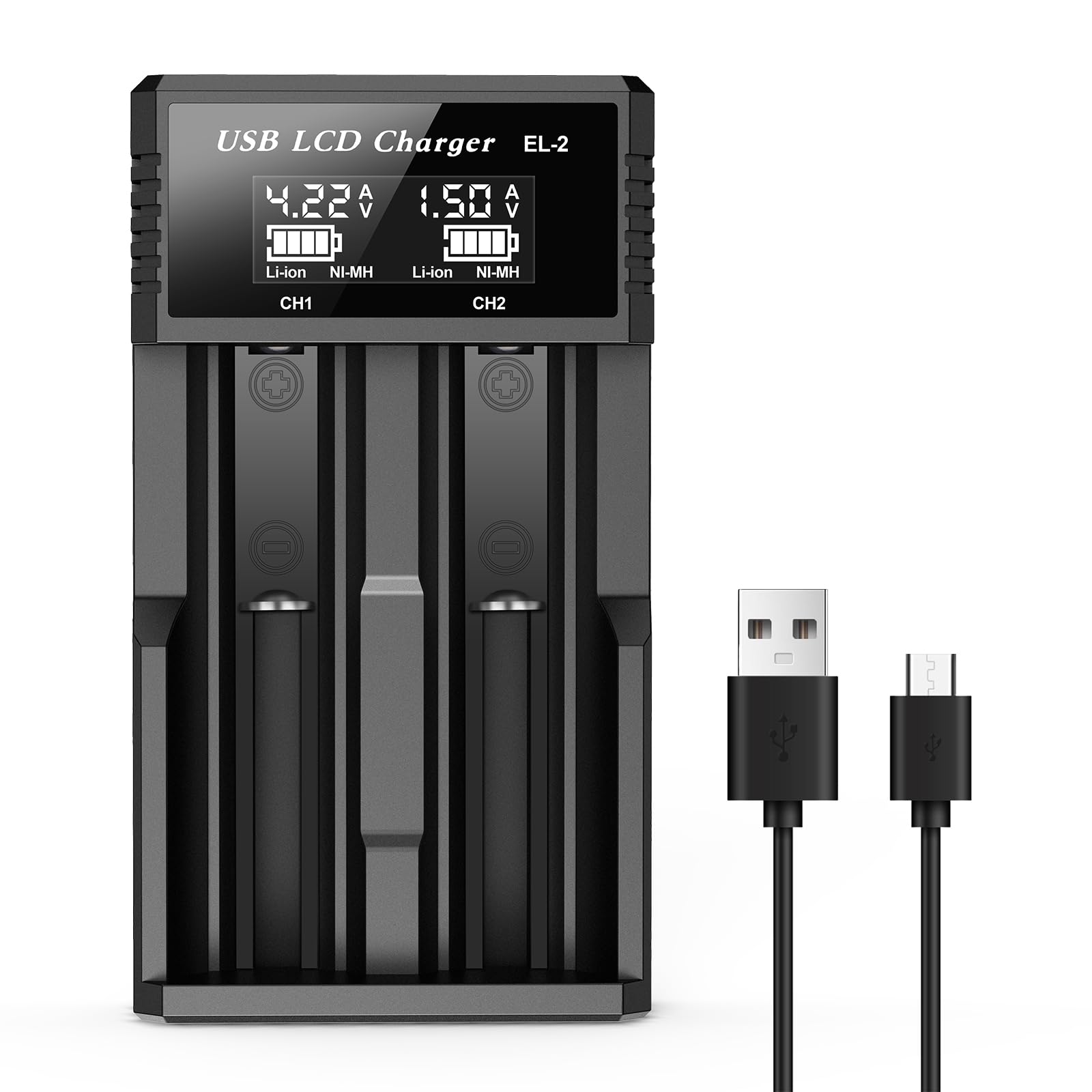 Photo 1 of 18650 Battery Charger,LCD Display Rechargeable Batteries Charger for AA/AAA Ni-MH/Ni-Cd, 3.7V Li-ion Batteries 18650 17500 14500 26650 21700 IMR/INR/ICR