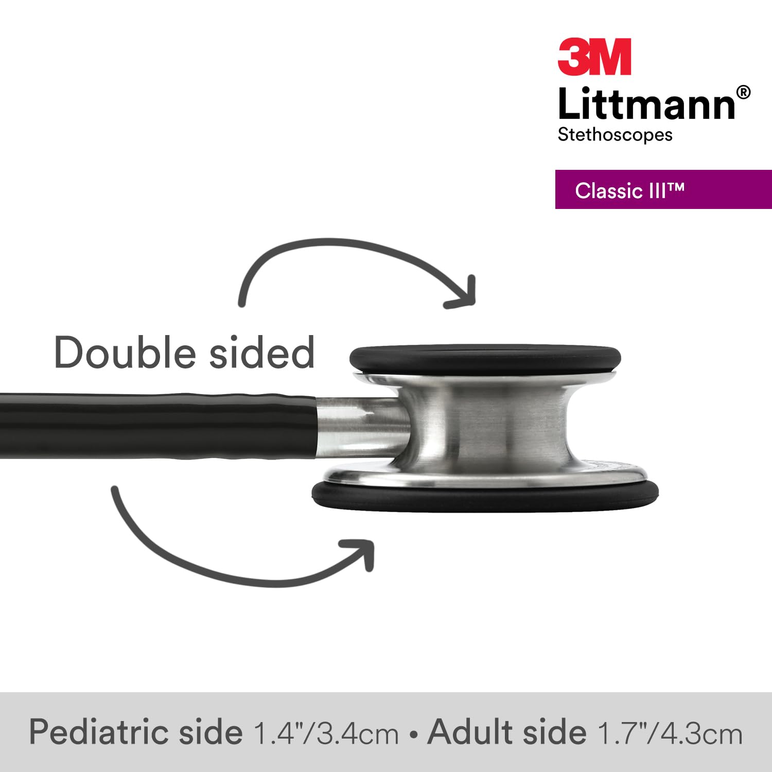 3M Littmann Classic III Monitoring Stethoscope, 5620, More Than 2X as Loud, Weighs Less, Stainless Steel Chestpiece, 27