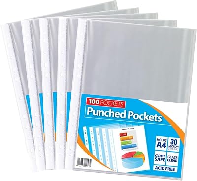 1ABOVE 30 Micron A4 Glass Clear Plastic Wallets 500 Pack