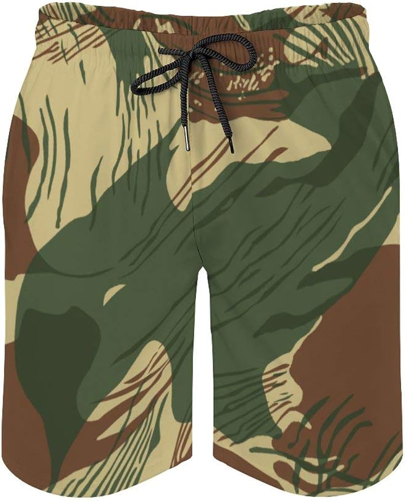 Gdewcro Rhodesian Camo Men's Summer Swim Trunks Quick Dry Board Shorts