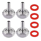 LitKiwi 4PCS Keg Coupler Barb Connector,Stainless