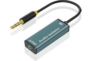 Duttek Ground Loop Noise Isolator, Ground Loop Isolator 3.5mm, 3.5mm Hum Eliminator for Car Audio/Home Stereo System with 3.5mm Audio Cable