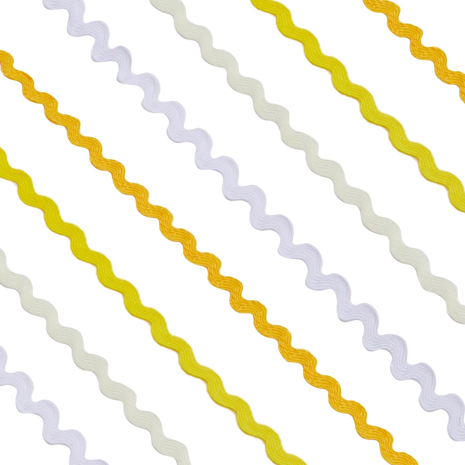 GORGECRAFT 50m 4 Colors Wavy Bending Ribbon Rick Rack Webbing Edge RIC Rac Wrapping Fabric Fringe Trim Lace for Sewing Clothing Scrapbooking Apparel Accessories Decoration for DIY Crafts
