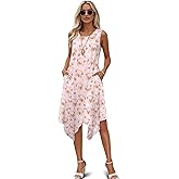 Ypexeognv Women's Summer Sleeveless Skin Friendly Tank Sun Dress Soft Casual Beach Quick Dry Sundress Trendy Vacation Outfits