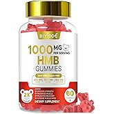 BIYODE HMB Gummies for Women 1000mg HMB: 1500mg L-Leucine 500mg L-Glutamine Muscle & Bone Support with Calcium Sugar-Free Non-GMO Strawberry Flavor 60 Gummies