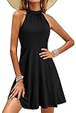 OUGES Women's 2025 Summer Black Halter Neck