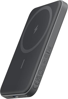 Anker Magsafe 621 MagGo Bateria Externa, 5000 mAh Magsafe Power Bank com Cabo USB C, para iPhone 15/14/13/12 Series