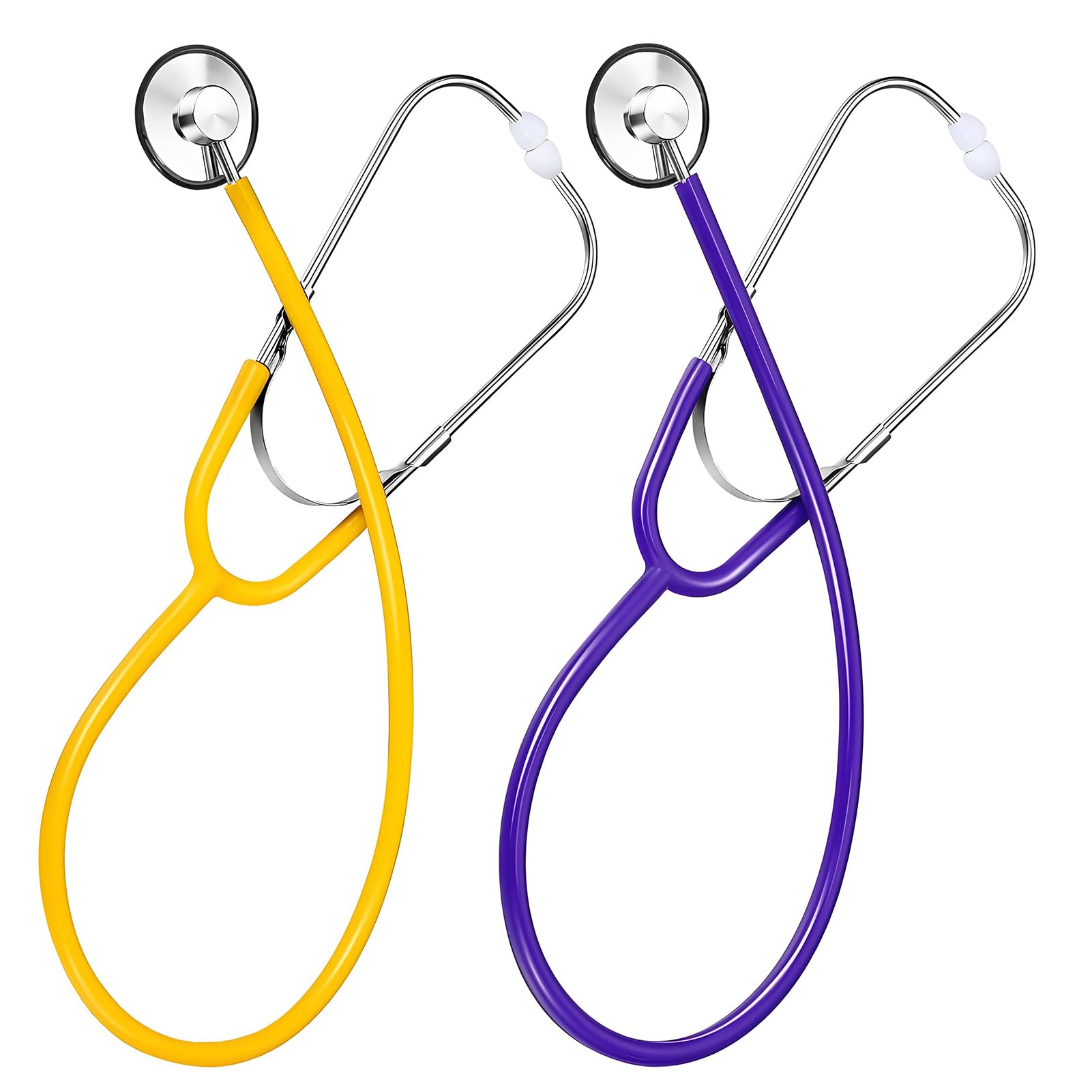 Photo 1 of NANXJIUR Kids Stethoscope Toy, 2 Pieces Real Working Nursing Stethoscope for Kids, Play Doctor Role Play Toy for Toddler, Boys Girls Birthday, Toy Medical Kit Nurse Cosplay Costume Accessories (Purple and Yellow)