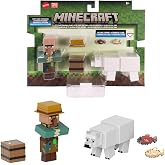 Mattel Minecraft Action Figures &amp; Accessories 2-Packs, 3.25-inch Scale with Pixelated Design, Collectible Toy Set