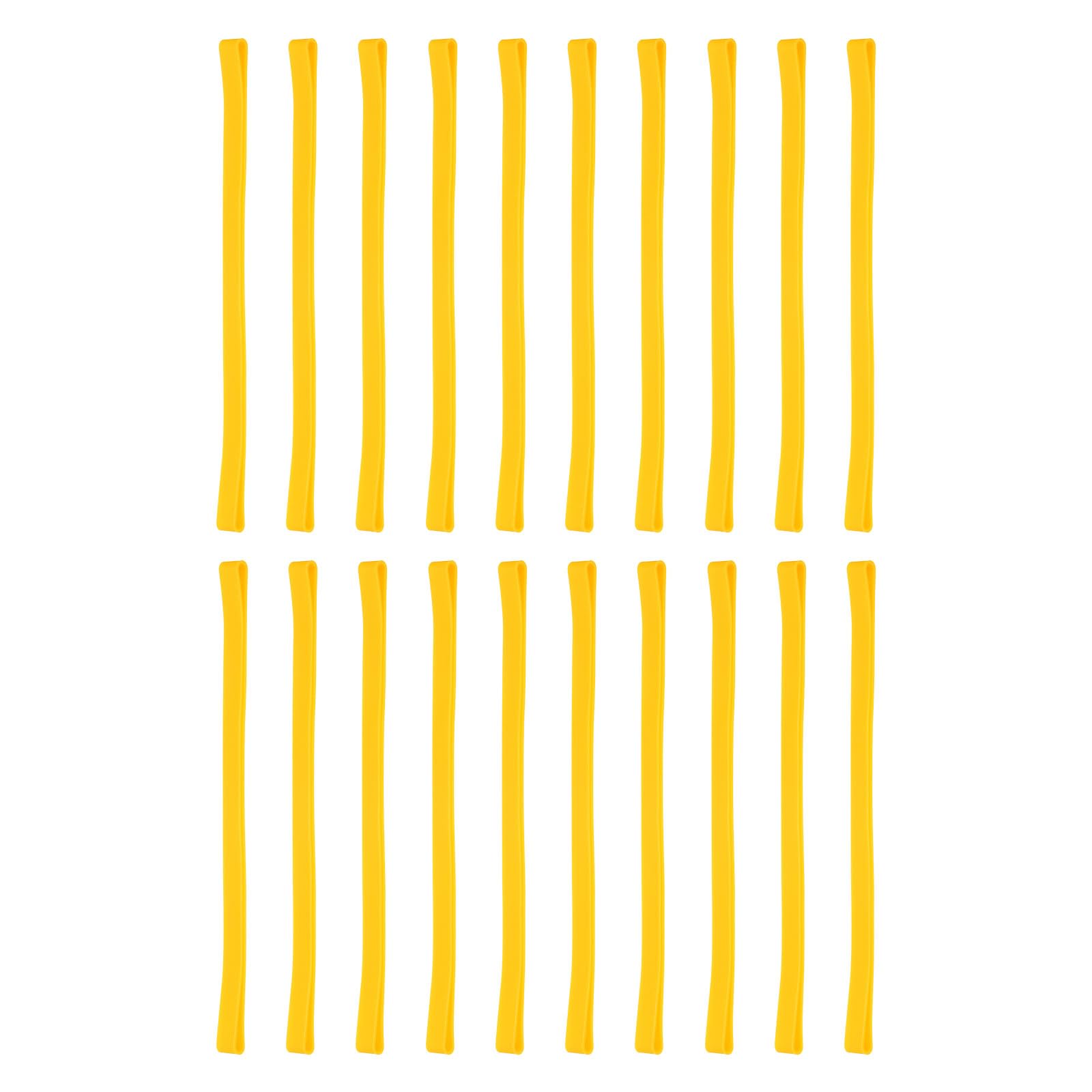 PATIKIL 8" Large Elastic Rubber Bands, 20 Pcs Big Silicone Rubber Bands Strap for Wrapping Notebook Office Supply Can File Folders Box, Yellow
