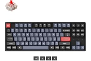 Keychron K8 Pro QMK/VIA Wireless Mechanical Keyboard, Hot-Swappable Aluminum Frame TKL Custom Programmable Keyboard with RGB Backlit, Gateron G Pro Red Switch