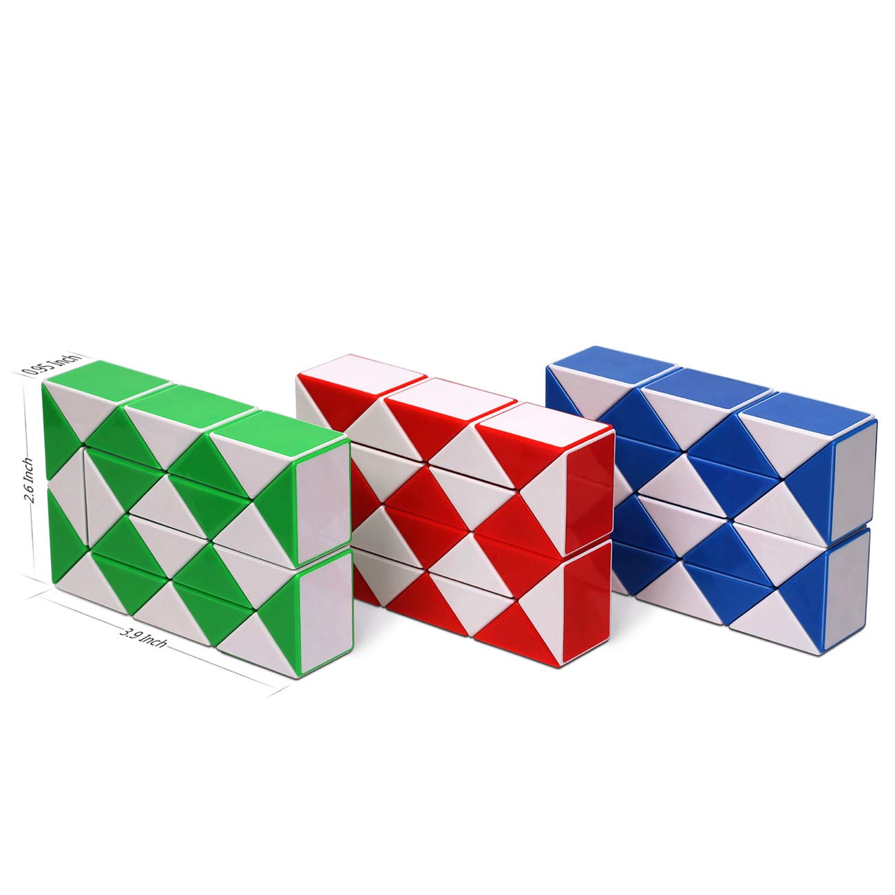 Snake Speed Cube Puzzle Fidget Cube toys 3x3 stickerless Magic Ruler Twist Cube Puzzles 3PCS Christmas Gifts Stocking Stuffers Easter Basket fillers