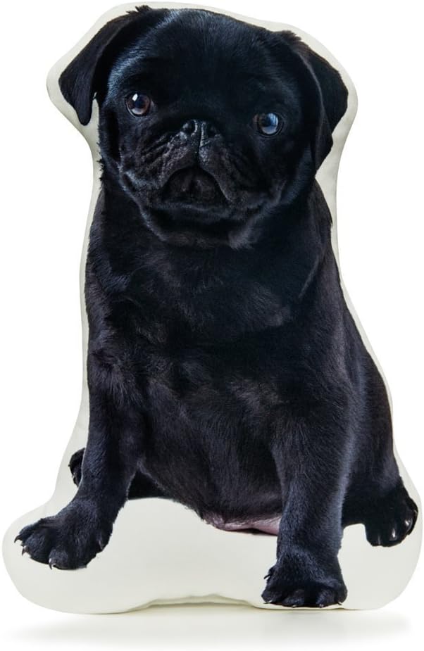 Cushion Co - Pug Black Pillow 16" x 12"