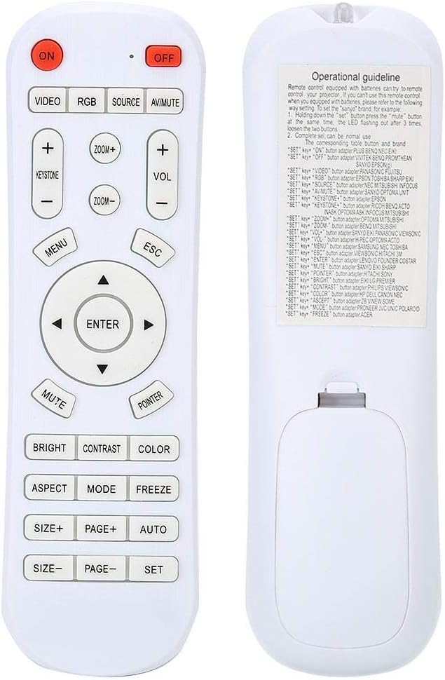 Socobeta Remote Control Projector Remote Control Universal Remote Controller Wireless Remote Control Replacement for Projector - Image 3