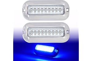 Marine Boat Lights 12V 27LEDs IP68 Waterproof Transom Led Light, High-Intensity Marine Led Underwater Lights for Pontoon Yach