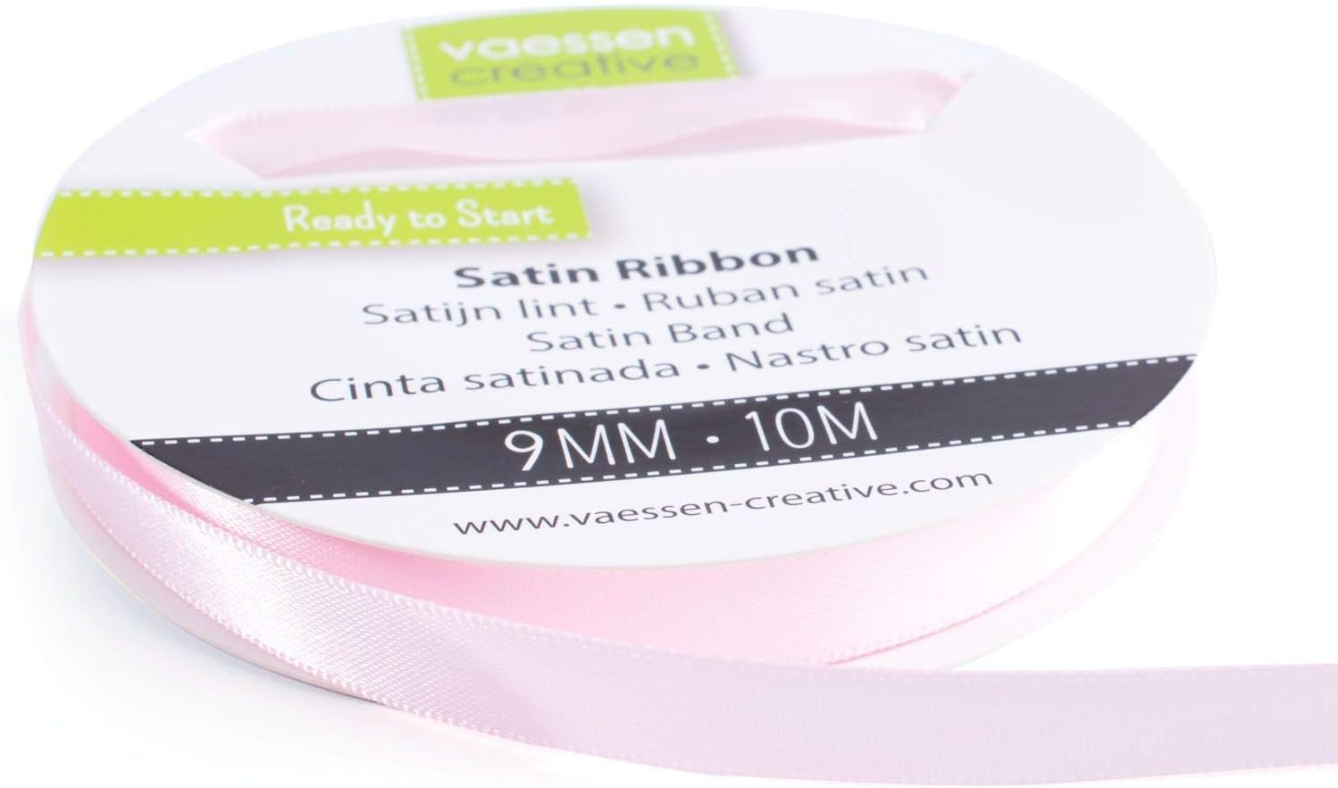 Vaessen Creative Satin Ribbon, Silver, 6mm x 10m, Elegant Shine for Card Making Scrapbooks
