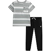 Volcom Baby Boys Pants Set - 2 Piece Short Sleeve Jersey T-Shirt and Woven Joggers - Matching Outfit for Little Boys (12M-7)