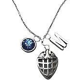 Personalized Hockey Mask Necklace with Letter Charm, Hockey Jewelry, Hockey Gifts, Ice Hockey Charm Necklace, for Women, Teen & Girl Hockey Players