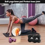 Flintronic Yoga Knee Pad 2 Pack Non-slip Mat with Black Resistance Band 20x20cm view 6