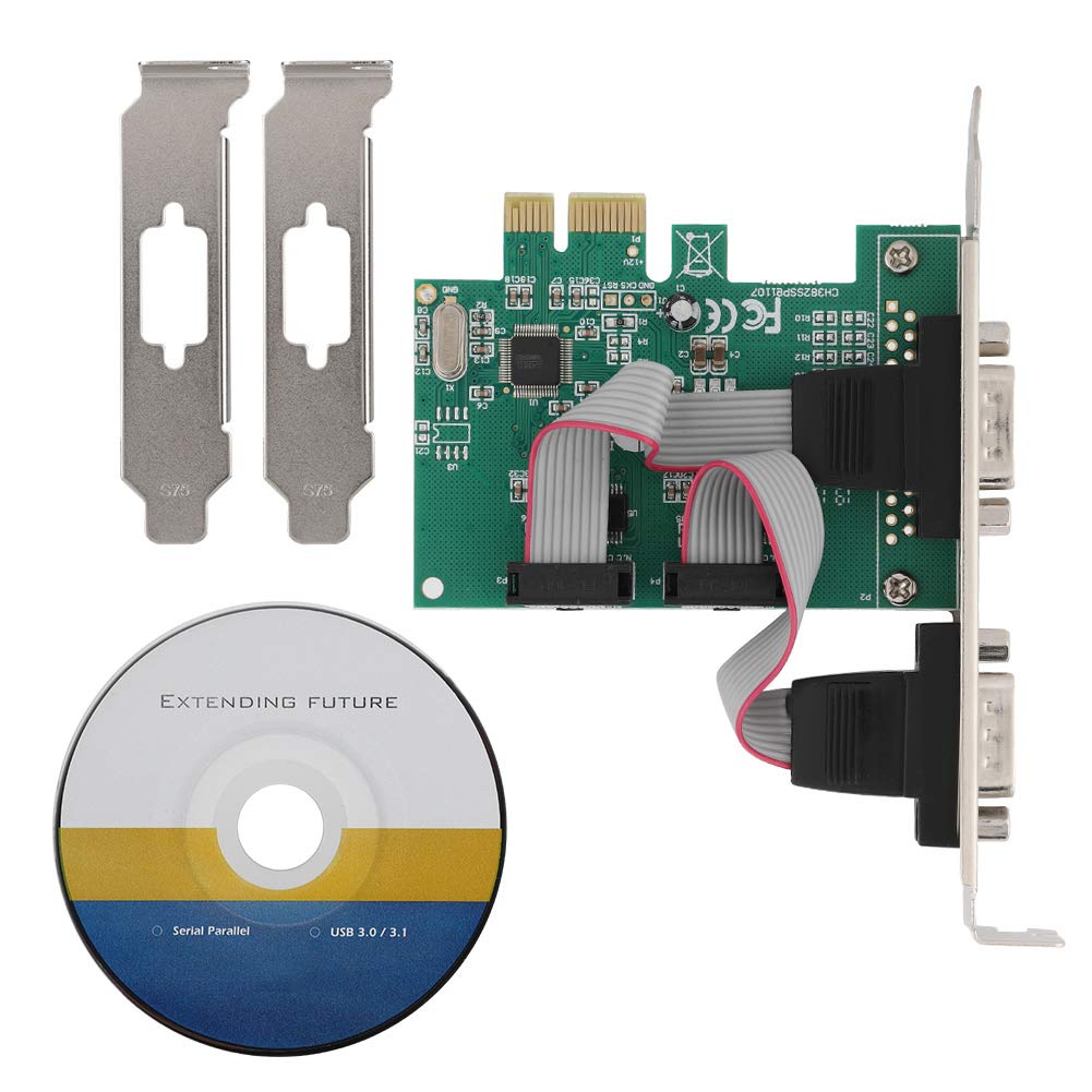 PCI Express Card, 2 Port RS-232 Serial Port COM to PCI-E PCI Express Card Network Server Adapter for Windows 98SE/ ME/2000/ XP/Vista/Win 7/ win 8/ Win 10 32, PCI-E PCI Express Card Converter