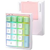BOYI Y17 Aluminum Mechanical Numpad,Wireless RGB Numeric Keypad,Quick Release Number Pad,Bluetooth 5.0/2.4G/Type-C Tri-Mode Hot Swap 17 Keys PBT Keycap Macro Keypad for Laptop/PC/TKL Keyboards(White)