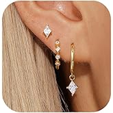 Gold Hoop Earrings Set for Women, Small 14K Gold Plated Earring Stacks, Cartilage Huggies Hoop Earring Sets For Multiple Piercing, Dainty Birthday Jewelry for Mom/Friend/Wife