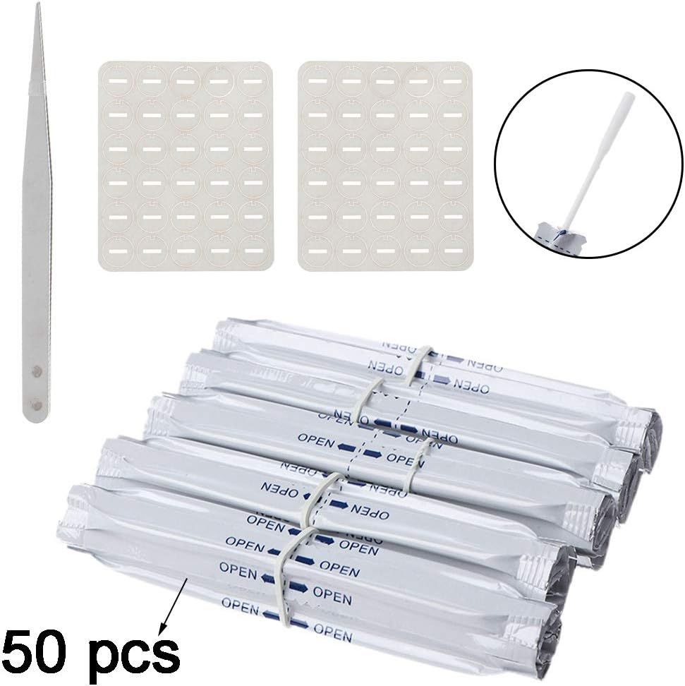 Qiulip 50Pcs/Box Double Head Cleaning Cotton Stick Wet Alcohol Cotton Swabs with Tweezers and Oil Absorbing Sheet Compatible with IQOS 2.4 Plus Compatible with IQOS 3.0 Lil/LTN/HEETS/GLO Heater
