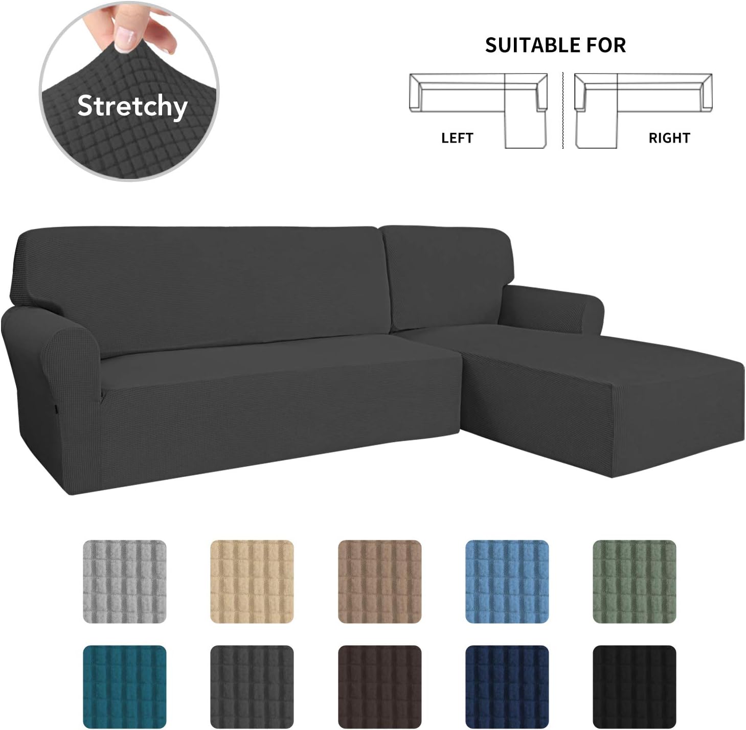 EasyGoing Stretch Sofa Slipcover 2 Pieces LShaped Sofa