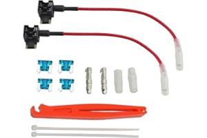 FOSHIO 12V Car Add-a-Circuit Fuse ACN TAP Adapter Low Profile Blade Style Fuse Holder with 15A Fuse and Wire Harness,Pack of 