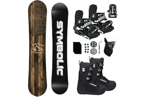 Symbolic Freedom Flag USA Snowboard , Bindings, and Boots Package with Leash, Stomp, Mask, Men Women Kids Regular-Wide