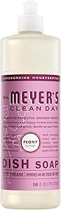 MRS. MEYER'S CLEAN DAY Liquid Dish Soap, Peony Scent, 16 Fl Oz Bottle