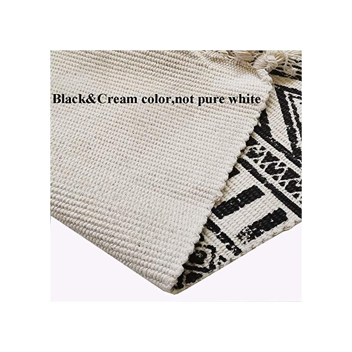 HEBE Cotton Area Rug Set 2 Piece 2'x3'+2'x4.2' Machine Washable Black