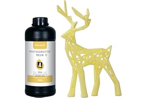 RICH-OPTO 3D Printer Resin UV-Curing 405nm Rapid High Precision Quick Curing Standard Photopolymer Resolution Low Odor for LCD 3D Printing Liquid Yellow 1000g