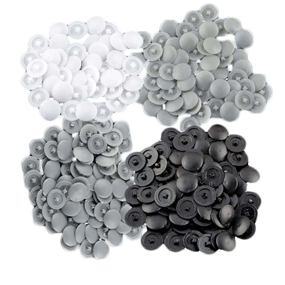Loekrdos 400 Pcs Press Fit Screw Cap Furniture Phillips Head Screw Covers Plastic Screw Head Cap for Furniture Cabinet Shelf