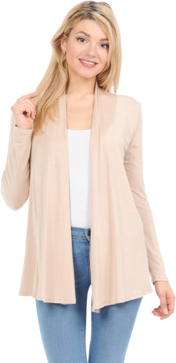 Pastel by Vivienne Women's Long Sleeve Jersey Cardigan (25+ Colors/S-XL)