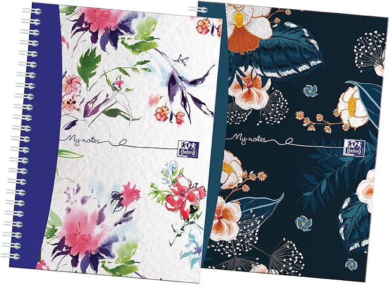 Oxford Botanics Twin Pack A5 Hard Cover Wirebound Notebook 140 Pages