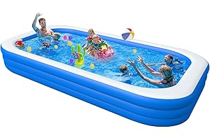 OLYMSOLD Inflatable Swimming Pool, Large Blow up Pool, Above Ground Swimming Pool for Family, Pools for Kid, 150 x 72 x 22 inch Full-Sized Inflatable Pool for Toddler for Outdoors, Backyard