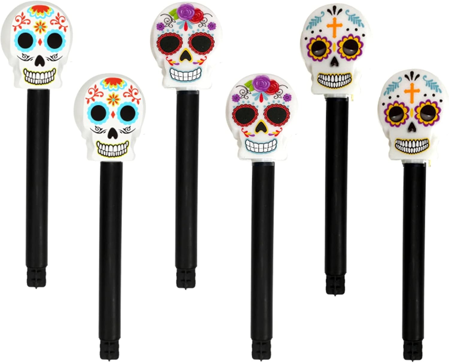 Decorative Garden Stakes - Charmed By Dragons Halloween Yard Decorations Solar Pathway Stake Lights Day of The Dead (6, Sugar Skulls)