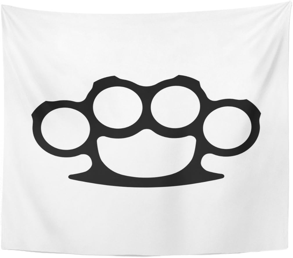 Tapestry Duster of Brass Knuckles Weapon Used in Hand to Combat Fist Aggressive Home Decor Wall Hanging for Living Room Bedroom Dorm 60x80 inches