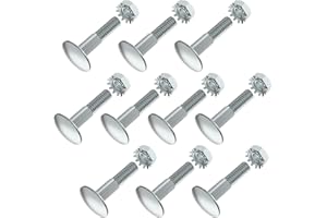 Sxkxm Box Truck Roll Up Door Parts 1-1/4" Carriage Bolt & Hex Nut, Compatible with Todco Type Rollup Trailer Doors, Also for Todco Armorplate Line of Doors and Other 1/4 inch Thick Panels (10 Pcs)