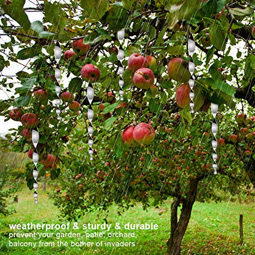 MorTime 30 Pack Bird Repellent Reflective Scare Rods,Ornamental Spiral