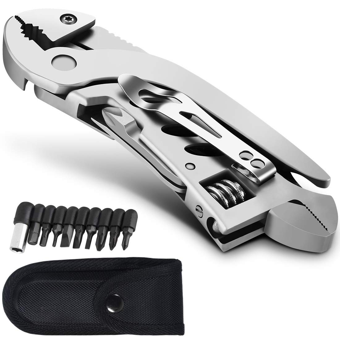 Photo 1 of dpnao Multitool Wrench With 7 Tools/Pliers/Wire Cutter/Flat Screwdriver/Phillips Screwdriver/Portable Folding Multifunctional Adjustable Multi Purpose Stainless Steel Tool